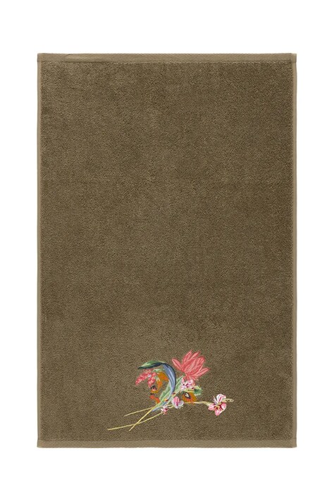 Yves Delorme mały ręcznik z bawełną EZE 45 x 70 cm kolor zielony 1063064
