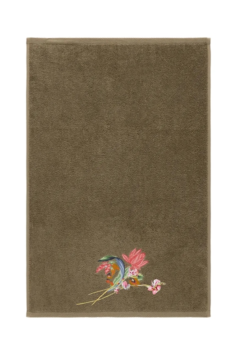 Yves Delorme mały ręcznik z bawełną EZE 45 x 70 cm kolor zielony 1063064
