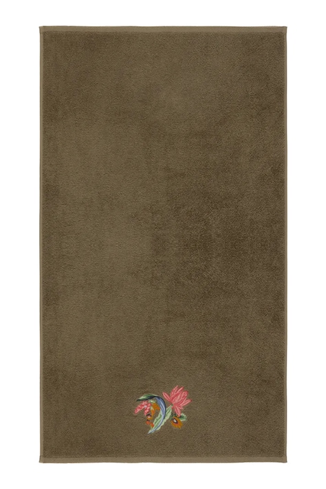 Yves Delorme mały ręcznik z bawełną EZE 55 x 100 cm kolor zielony 1063062