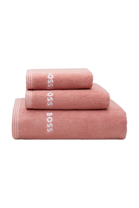 BOSS mały ręcznik bawełniany EDGE Blush 40 x 60 cm kolor różowy 1063640
