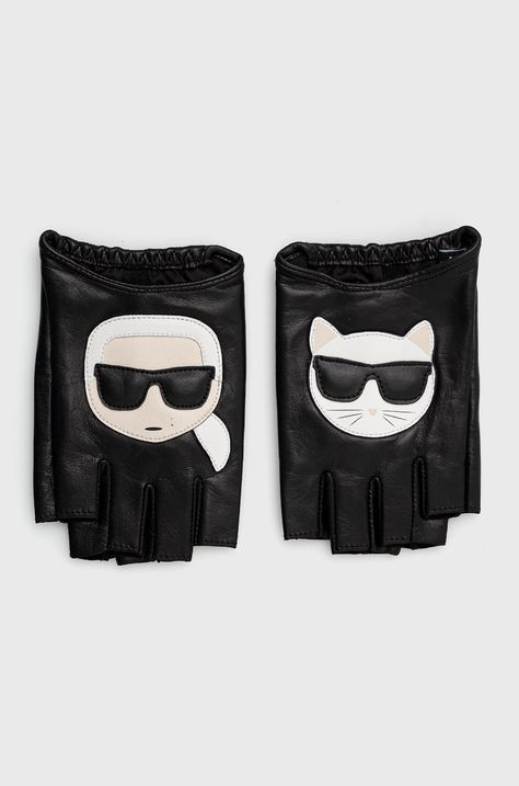 Kožené rukavice Karl Lagerfeld