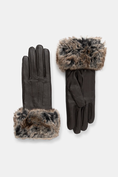 Barbour rękawiczki skórzane damskie kolor brązowy LGL0043