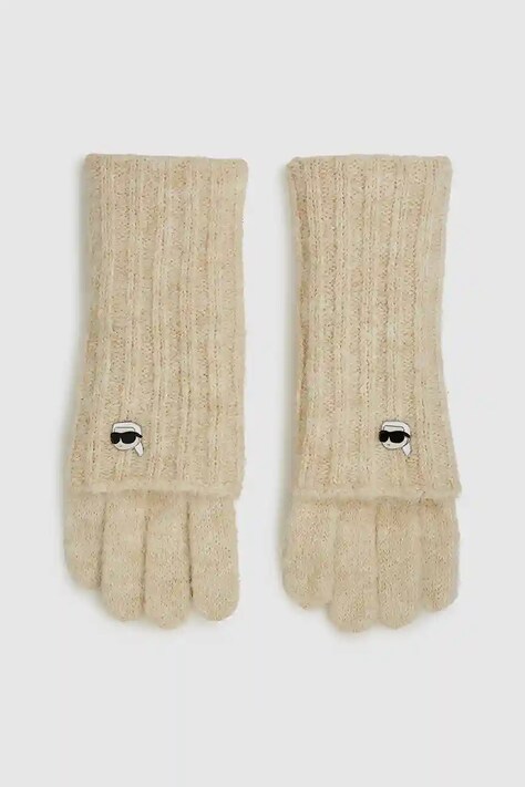 Rokavice Karl Lagerfeld bež barva, A4W33054