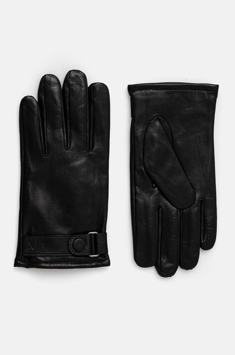 Шкіряні рукавички Armani Exchange чоловічі колір чорний 954632 2F191