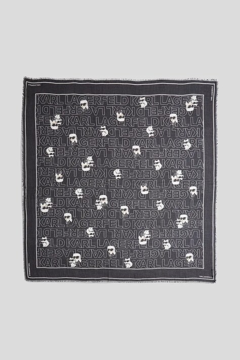 Karl Lagerfeld eșarfă culoarea negru, cu imprimeu, A3W33065
