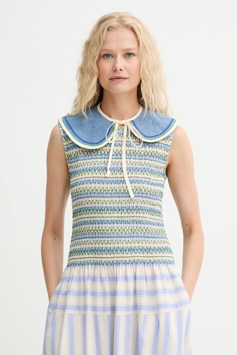 Renewed dekoratív gallér farmerből creative upcycling mintás, Renewed INTU x Answear