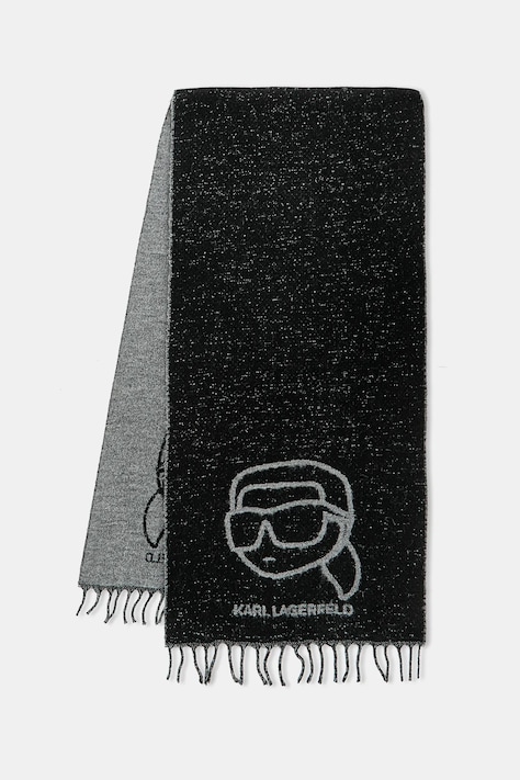 Шарф с добавлением шерсти Karl Lagerfeld цвет чёрный узор A4W33051
