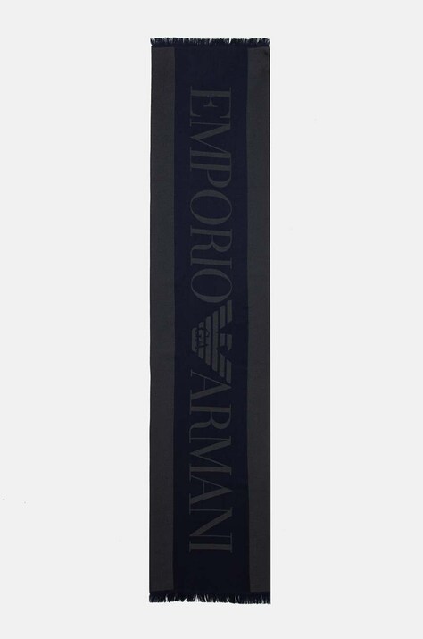 Emporio Armani szalik męski kolor granatowy gładki