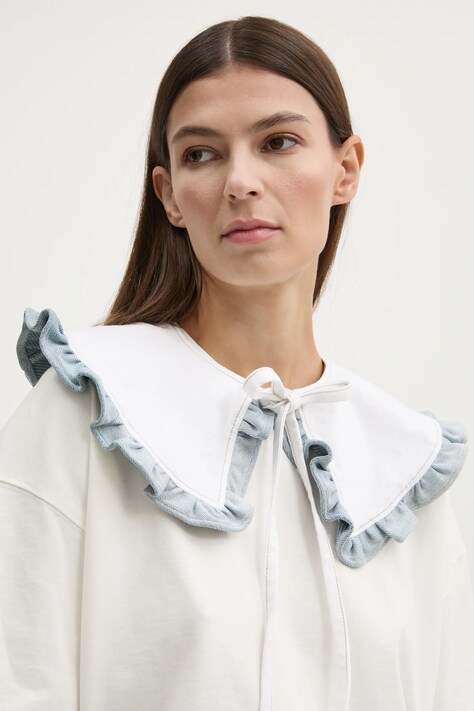 Renewed dekoratív gallér farmerből Creative Upcycling fehér, sima, Renewed INTU x Answear