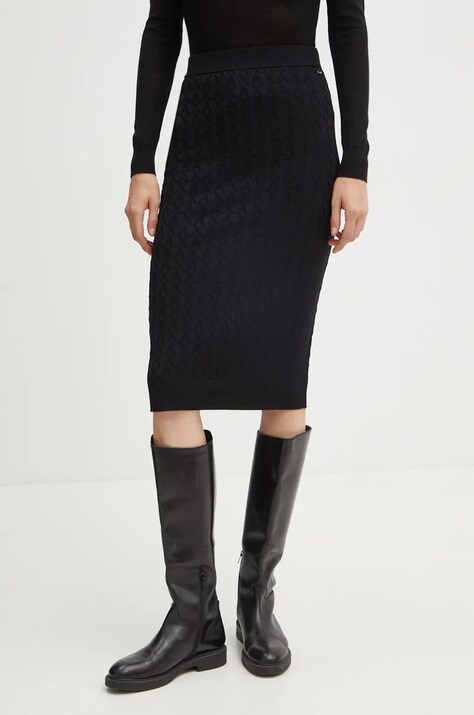 Armani Exchange fusta culoarea negru, midi, creion, 8NYN9A YMH6Z