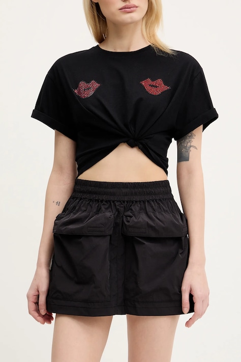 Diesel fusta O-CEAN SKIRT culoarea negru, mini, evazati, A16818.0AKAD