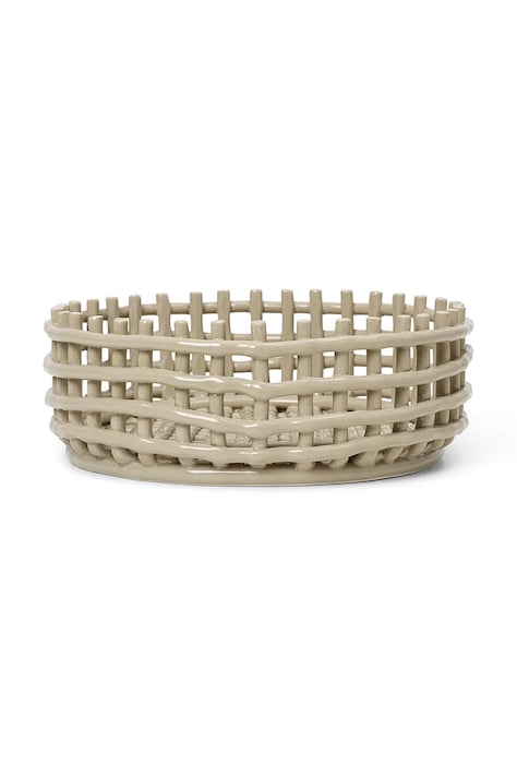 Καλάθι φρούτων ferm LIVING Ceramic Centrepiece χρώμα: μπεζ