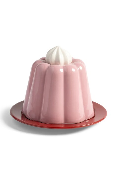 &k amsterdam talerz z pokrywką Cloche pudding 14 x 17 cm kolor multicolor