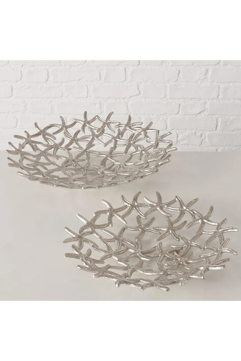 Boltze zestaw mis ozdobnych Merita 5,5 x 33,5 / 8 x 42 cm 2-pack kolor szary 2056562