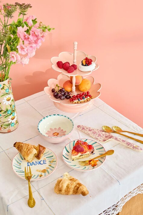 Rice tortaállvány 29 x 25 x 25 cm rózsaszín, KITET.FLOW