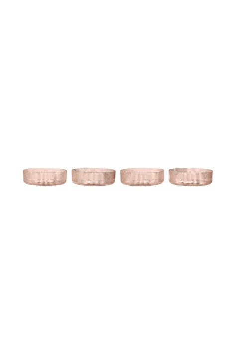 Ferm Living Σετ μεσαίων μπολ από φυσητό γυαλί Ripple 1104274222
