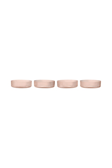 Ferm Living Zestaw misek ze szkła dmuchanego Ripple 1104274222