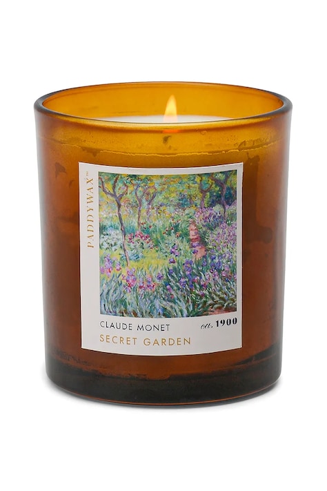 Vonná sójová svíčka Paddywax Impressionist, Monet ' The Artist Garden of Giverny' 170 g hnědá barva