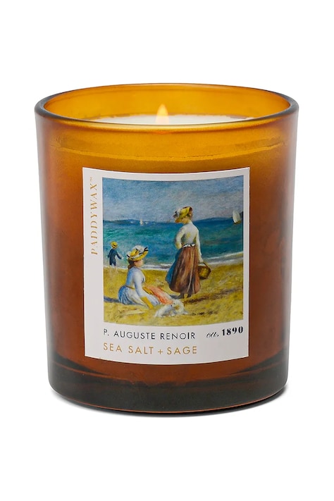 Vonná sójová svíčka Paddywax Impressionist, Renoir ' Figures on the Beach' 170 g hnědá barva