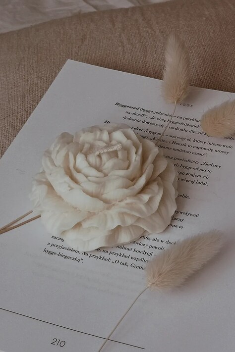Dekorativní svíčka Temida Peony 70 g béžová barva