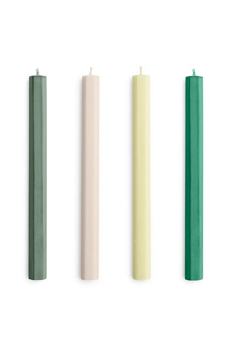 HAY zestaw świec Hexagon Candle 2,2 x 24 cm 4-pack kolor zielony