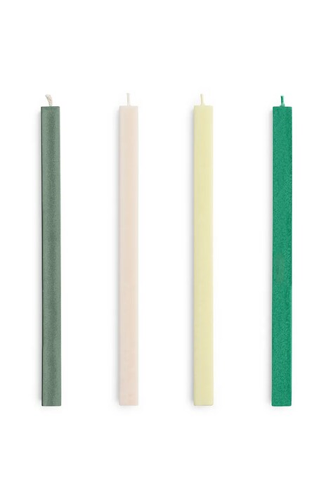HAY zestaw świec Square Candle 2,2 x 24 cm 4-pack kolor zielony