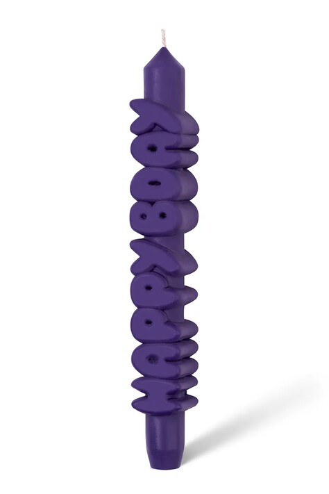 CandleHand świeca dekoracyjna Happy Birthday 23 cm kolor fioletowy