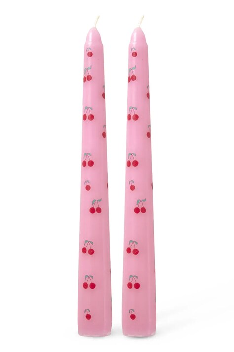 Rice świeca dekoracyjna Cherry Love 20,5 x 2,5 x 4,5 cm 2-pack kolor różowy