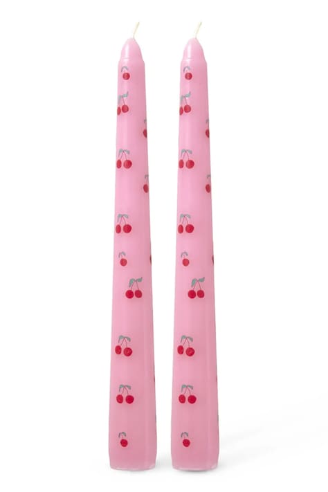 Rice świeca dekoracyjna Cherry Love 20,5 x 2,5 x 4,5 cm 2-pack kolor różowy