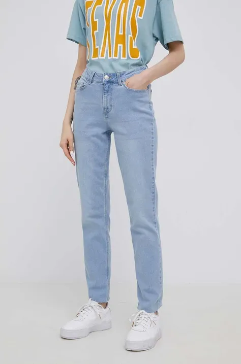 Pieces jeansy Pcluna damskie medium waist