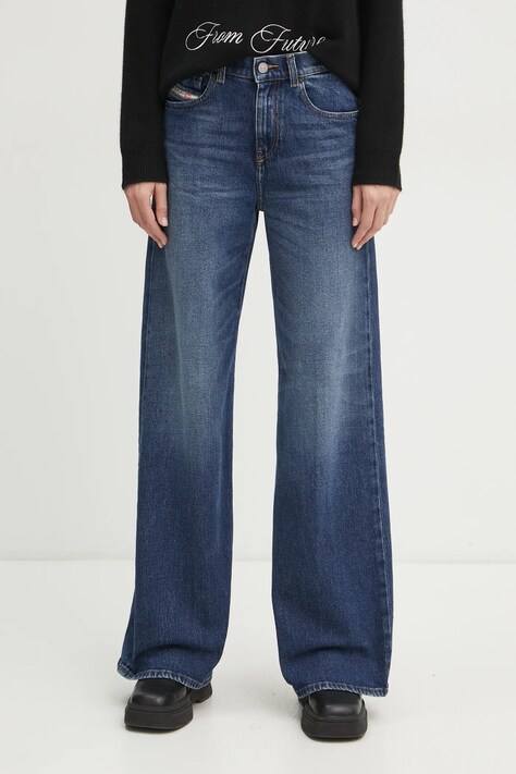 Džíny Diesel 1978 D-AKEMI L.32 TROUSERS dámské, tmavomodrá barva, A03624.09L21