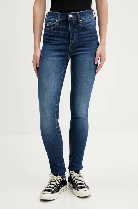 Tommy Jeans jeansy damskie kolor granatowy DW0DW19254
