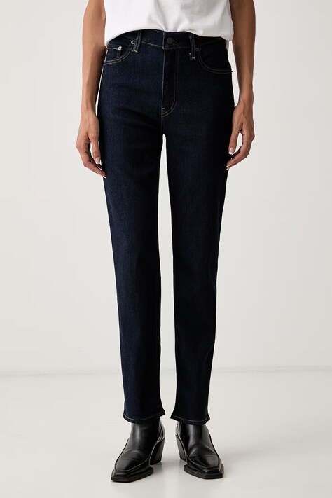 Levi's slim fit traperice za žene 722 HIGH RISE SLIM mornarsko plave 008MC