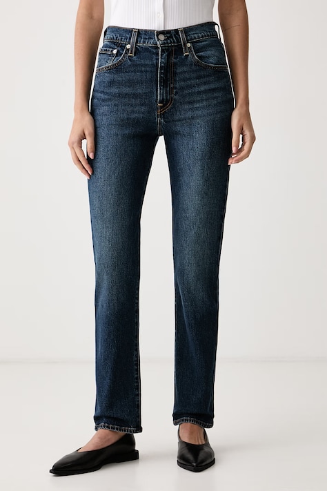 Levi's Дънки slim fit дамски RIBCAGE SLIM сини 0081W
