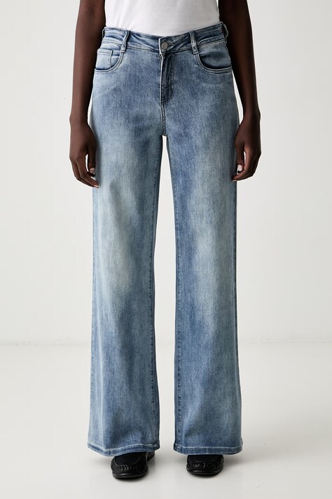 Joseph Ribkoff jeansy wide leg damskie niebieskie 251968CO