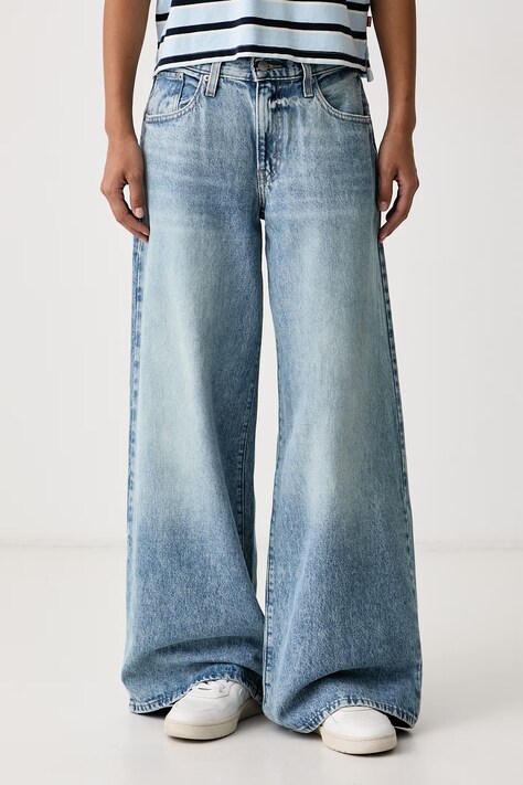 Levi's Széles szárú női MIDDY WIDE LEG kék 0081Z