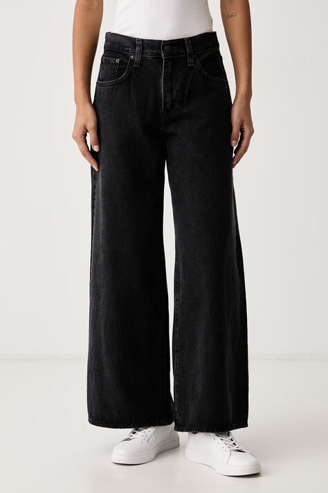 Levi's Rifle wide leg dámske MIDDY WIDE LEG čierne 0081Z