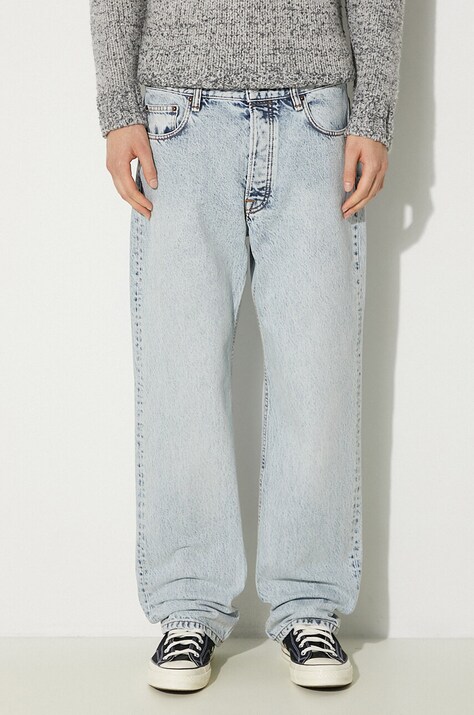 Bavlnené rifle Wood Wood Al Rigid Denim Straight Fit 12225804-7051 OFF WHITE