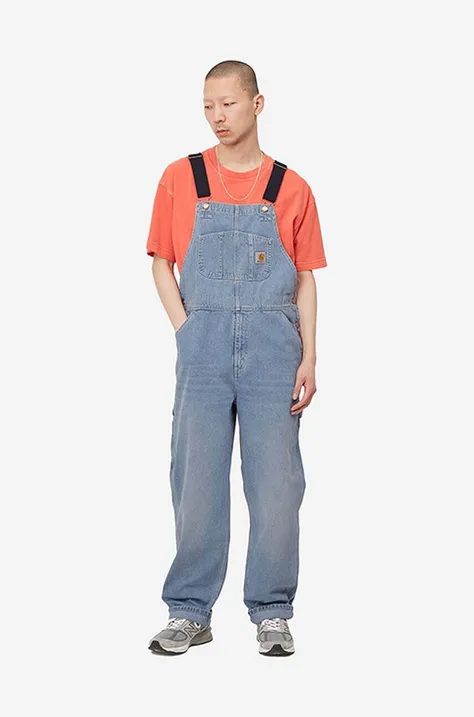 Carhartt WIP denim overalls blue color