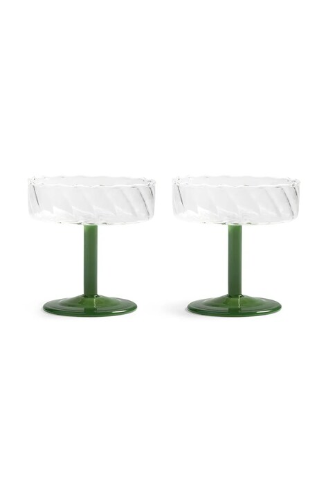 &k amsterdam pahar de șampanie 2-pack culoarea verde