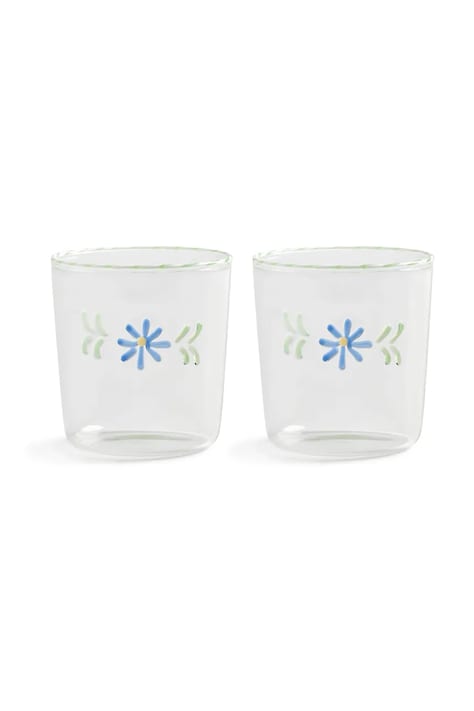 Набор стаканов &k amsterdam flora blue 300 ml 2 шт цвет прозрачный