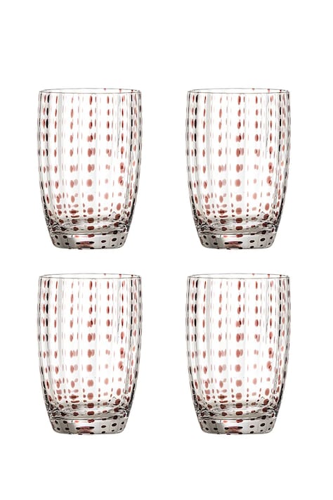Bloomingville zestaw szklanek Brinley 350 ml 4-pack kolor brązowy
