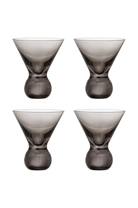 Bloomingville zestaw kieliszków do kaktajli Corliss 165 ml 4-pack kolor szary