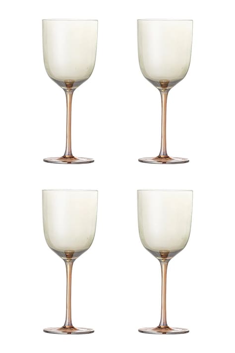 Sada pohárov na víno Bloomingville Aston 350 ml 4-pak hnedá farba