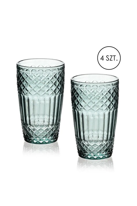 Sada pohárov Affek Design Ella 370 ml 4-pak tyrkysová farba
