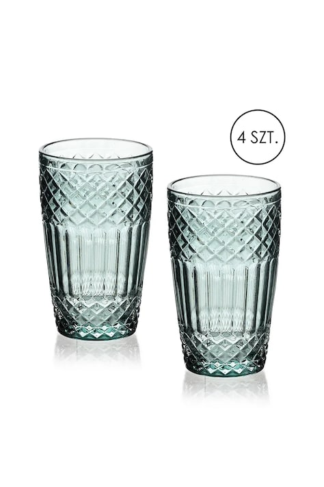 Affek Design set de pahare Ella 370 ml 4-pack culoarea turcoaz