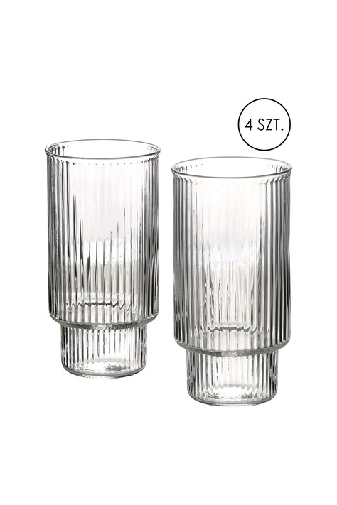 Sada pohárov Affek Design Ella 400 ml 4-pak priehľadná farba