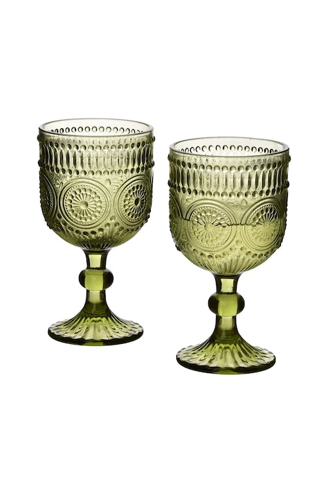 Σετ ποτηριών κρασιού home & lifestyle Elise 330 ml χρώμα: πράσινο