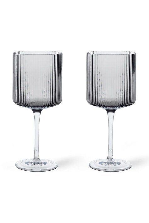 ferm LIVING zestaw kieliszków do wina 325 ml 2-pack kolor czarny