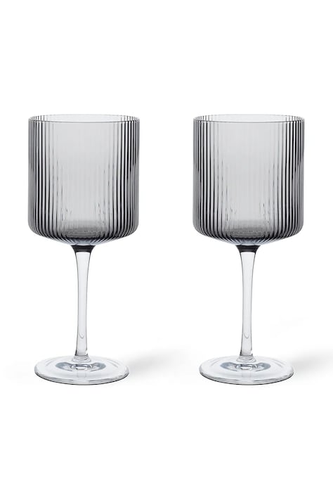 Sada pohárov na víno ferm LIVING 325 ml 2-pak čierna farba